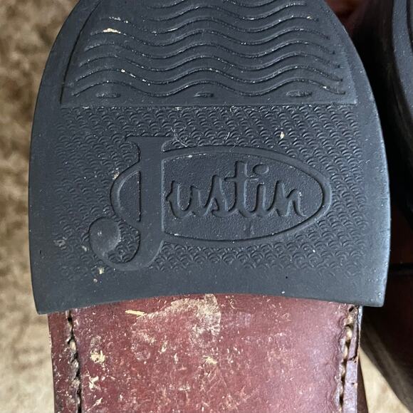Justin Boots Mens 6.5 Womens 8 Brown Corona Classic Roper Western Cowboy Leather
